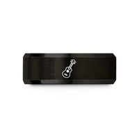 tungsten ring for men – black tungsten ukulele wedding band