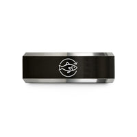 romantic presents for couples – black & gray tungsten release icon wedding band