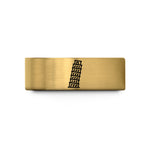 engraved bands for couples – gold tungsten tower pisa wedding band