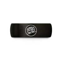 tungsten ring for men – black tungsten funicular car wedding band