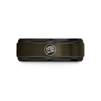 personalized boyfriend presents – gunmetal & black tungsten funicular car wedding band