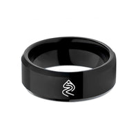 men’s tungsten wedding bands – black tungsten switchbacks icon wedding band