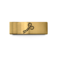 unique presents for boyfriend – gold tungsten trauma shears wedding band