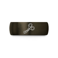 unique presents for boyfriend – gunmetal & black tungsten trauma shears wedding band