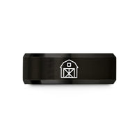 unique presents for couples – black tungsten barn wedding band