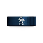 anniversary rings for him – gold & blue tungsten bbq grill wedding band