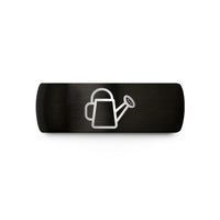 couples matching wedding bands – black tungsten watering can wedding band