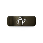 anniversary rings for partners – gunmetal & black tungsten watering can wedding band
