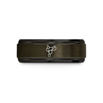 unique keepsake for pair – gunmetal & black tungsten western saddle wedding band