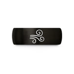 couple anniversary present ideas – black tungsten wind swirls wedding band