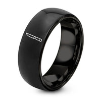 Gift Anniversarys for Couples – black tungsten carving knife ring
