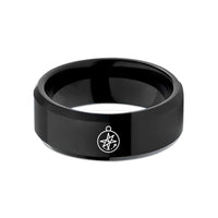unique anniversary presents ideas – black tungsten compass route line wedding band