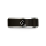 couples matching rings – black & grey tungsten folding knife wedding band
