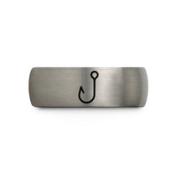 anniversary presents for her – blue & silver tungsten offset worm hook wedding band