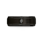 anniversary presents for him – black & rose gold tungsten single leaf wedding band