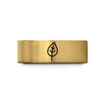 best presents for couples – gold tungsten single leaf wedding band