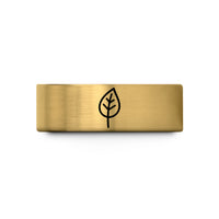 best presents for couples – gold tungsten single leaf wedding band
