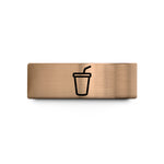 unique couple ring ideas – rose gold & blue tungsten soda cup straw wedding band
