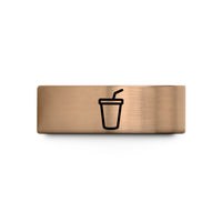 unique couple ring ideas – rose gold & blue tungsten soda cup straw wedding band