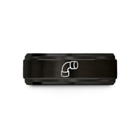 unique presents for couples – black tungsten steel pipe wedding band
