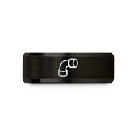 personalized rings for couples – black tungsten steel pipe wedding band