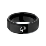 matching bands for partners – black tungsten steel pipe wedding band