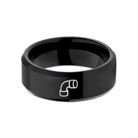 matching bands for partners – black tungsten steel pipe wedding band