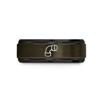 personalized rings for couples – gunmetal & black tungsten steel pipe wedding band