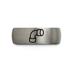 matching bands for partners – gunmetal & silver tungsten steel pipe wedding band