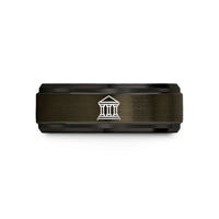 customized anniversary presents online – gunmetal & black tungsten bank building wedding band