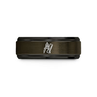 special presents for couples – gunmetal & black tungsten compass ruler wedding band