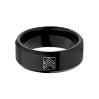 unique bands for lovers – black tungsten hazard chevron stripes wedding band