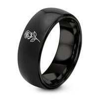 Gift Anniversarys for Couples Unique – black tungsten single rose ring