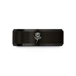 romantic anniversary presents couples – black tungsten single rose wedding band