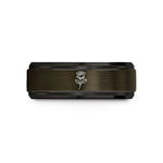 unique anniversary present ideas – gunmetal & black tungsten single rose wedding band