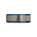 unique presents for couples – black & blue & gray tungsten bmx rider air wedding band