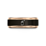 anniversary present for couple – black & rose gold tungsten hand coffee grinder wedding band