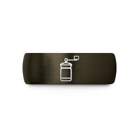 unique presents for couples – gunmetal & rose gold tungsten hand coffee grinder wedding band