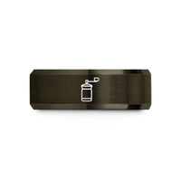 anniversary present for couple – gunmetal & rose gold tungsten hand coffee grinder wedding band