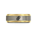 matching rings for couples – black & gold & gray tungsten paper clip wedding band