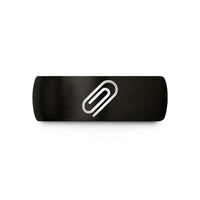 unique wedding present ideas – black & gold tungsten paper clip wedding band