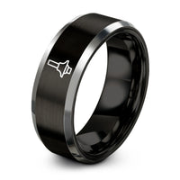 anniversary present for couples – black & grey tungsten router bit ring