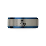 personalized jewelry for her – blue & gray tungsten amide conh2 wedding band