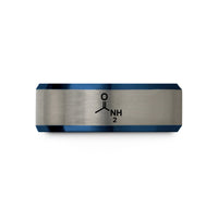personalized jewelry for her – blue & gray tungsten amide conh2 wedding band
