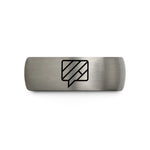 unique present ideas for girlfriend – black & silver tungsten speech bubble wedding band