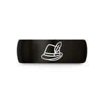 tungsten wedding ring – black & rose gold tungsten alpine hat feather wedding band