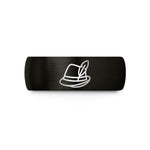best anniversary rings – black tungsten alpine hat feather wedding band