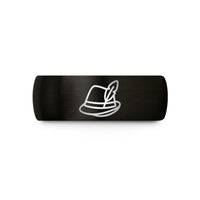 best anniversary rings – black tungsten alpine hat feather wedding band
