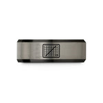 tungsten comfort fit band – black & silver tungsten cutting mat wedding band