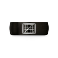 engraved ring for her – black tungsten cutting mat wedding band